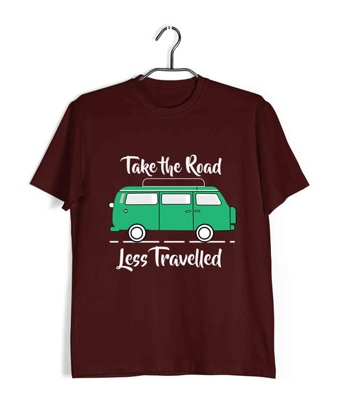 Travel Pop Culture TAKE THE ROAD LESS TRAVELLED Travel Casual Graphic Printed T-Shirt for Men