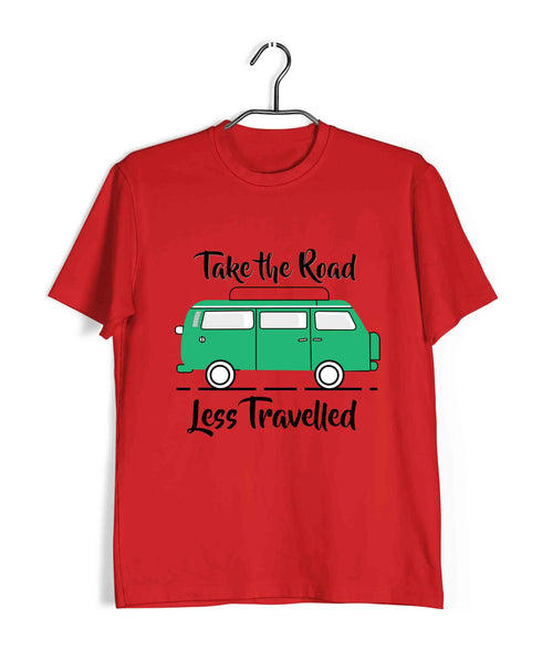 Travel Pop Culture TAKE THE ROAD LESS TRAVELLED Travel Casual Graphic Printed T-Shirt for Men