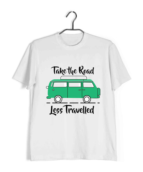 Travel Pop Culture TAKE THE ROAD LESS TRAVELLED Travel Casual Graphic Printed T-Shirt for Men