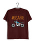 Wanderlust Travel Travel MUSAFIR ENGLISH - WITH BIKE Custom Printed Graphic Design T-Shirt for Men