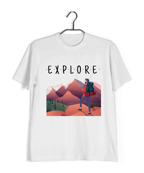 Travel Pop Culture EXPLORE Travel Casual Graphic Printed T-Shirt for Men