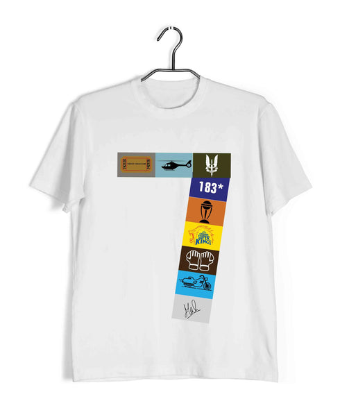 Cricket Pop Culture DHONI 7 Sports Casual Graphic Printed T-Shirt for Men