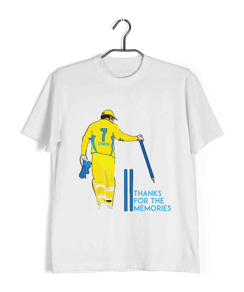 Cricket Pop Culture Dhoni - thank you for the memories Cricket Casual Graphic Printed T-Shirt for Men