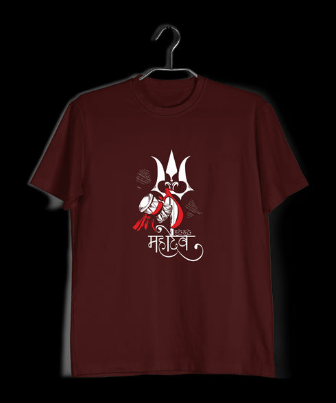 Aaramkhor HAR HAR MAHADEV WITH TRISHUL Spiritual Shiva Mens TShirts