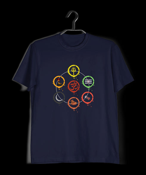 Aaramkhor OM WITH 6 ELEMENTS Spiritual Shiva Mens TShirts
