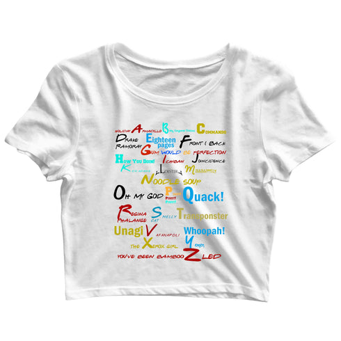2 TV Series A-Z Custom Printed Graphic Design Crop Top T-Shirt for Women