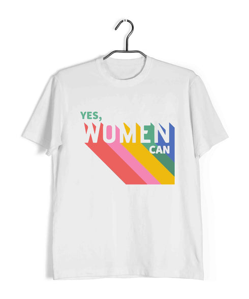 Feminism YES, WOMEN CAN Feminista Casual Graphic Printed T-Shirt for Men