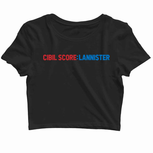 8 TV Series CIBIL Score Custom Printed Graphic Design Crop Top T-Shirt for Women