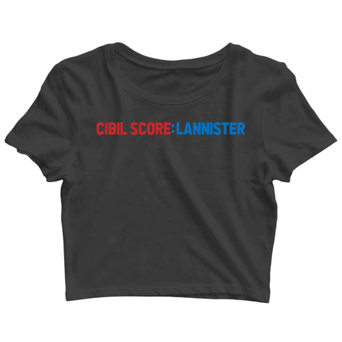 8 TV Series CIBIL Score Custom Printed Graphic Design Crop Top T-Shirt for Women