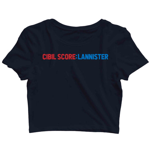8 TV Series CIBIL Score Custom Printed Graphic Design Crop Top T-Shirt for Women