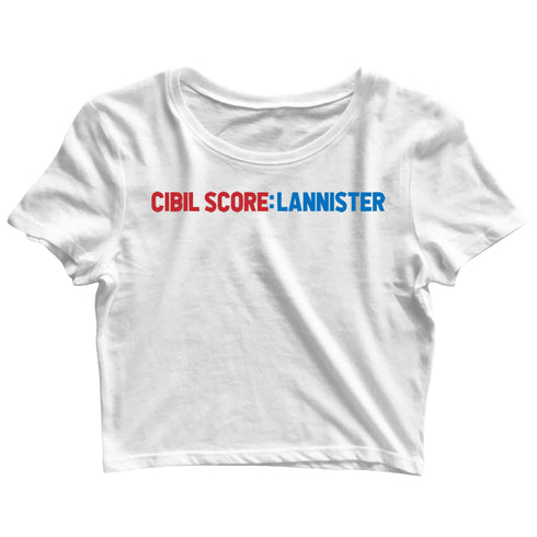 8 TV Series CIBIL Score Custom Printed Graphic Design Crop Top T-Shirt for Women