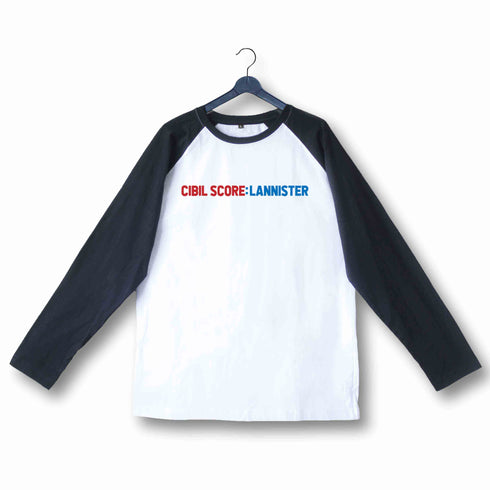 5 TV Series CIBIL Score Custom Printed Graphic Design Raglan T-Shirt for Women