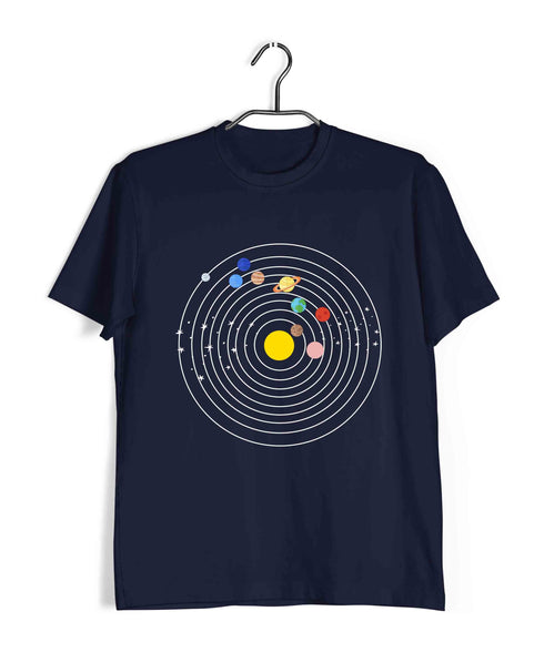 Nerd Physics SOLAR SYSTEM GRAPHIC Custom Printed Graphic Design T-Shirt for Men