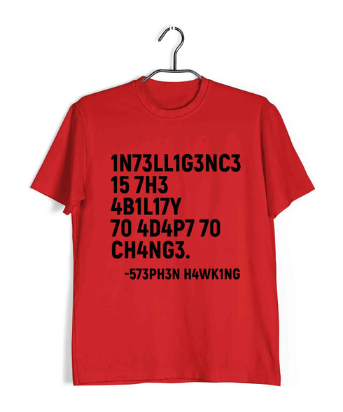 Nerd Physics INTELLIGENCE IS THE ABILITY TO ADAPT TO CHANGE Custom Printed Graphic Design T-Shirt for Women