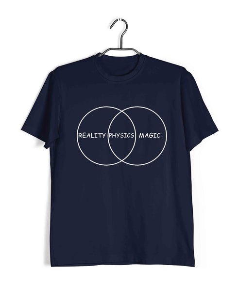 Nerd Physics VENN - REALITY MAGIC PHYSICS Custom Printed Graphic Design T-Shirt for Men