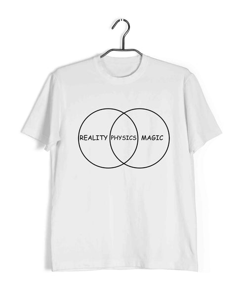 Nerd Physics VENN - REALITY MAGIC PHYSICS Custom Printed Graphic Design T-Shirt for Men