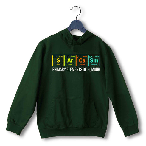 Nerd Physics PRIMARY ELEMENTS OF HUMOUR UNISEX HOODIE Sweatshirts