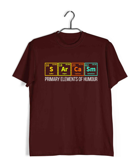 Nerd Physics PRIMARY ELEMENTS OF HUMOUR Custom Printed Graphic Design T-Shirt for Men