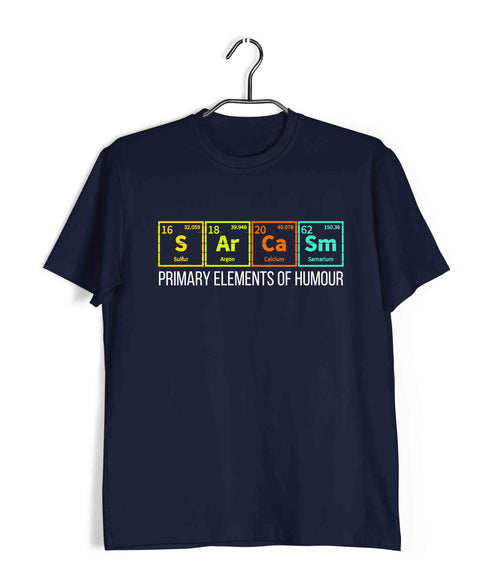 Nerd Physics PRIMARY ELEMENTS OF HUMOUR Custom Printed Graphic Design T-Shirt for Men
