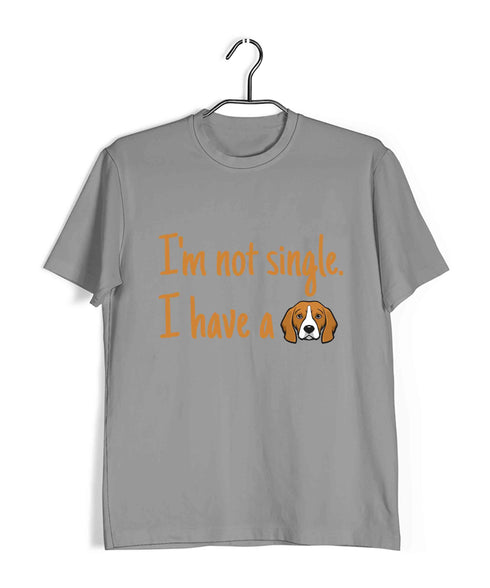 Aaramkhor Specials Dogs I'M NOT SINGLE. I HAVE A DOG Custom Printed Graphic Design T-Shirt for Women
