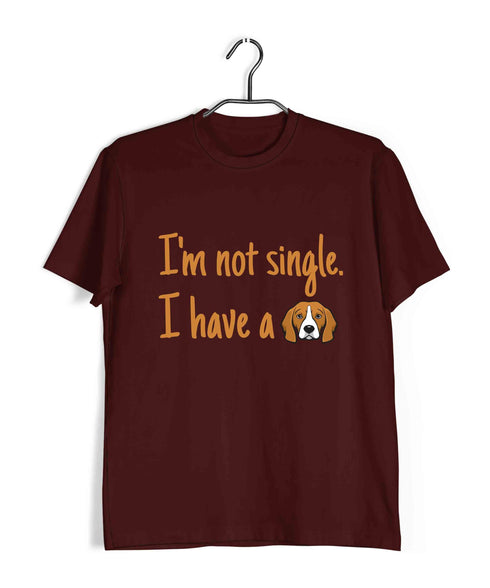 Dogs I'M NOT SINGLE. I HAVE A DOG Aaramkhor Specials Casual Graphic Printed T-Shirt for Men