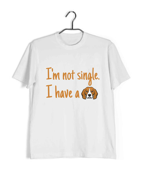 Aaramkhor Specials Dogs I'M NOT SINGLE. I HAVE A DOG Custom Printed Graphic Design T-Shirt for Women