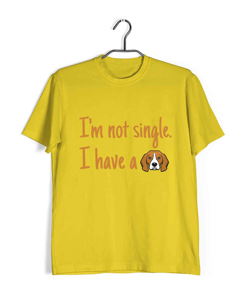 Aaramkhor Specials Dogs I'M NOT SINGLE. I HAVE A DOG Custom Printed Graphic Design T-Shirt for Women