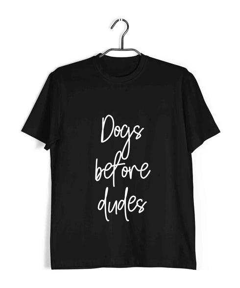 Aaramkhor Specials Dogs DOGS BEFORE DUDES Custom Printed Graphic Design T-Shirt for Women