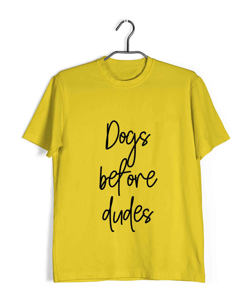 Aaramkhor Specials Dogs DOGS BEFORE DUDES Custom Printed Graphic Design T-Shirt for Women
