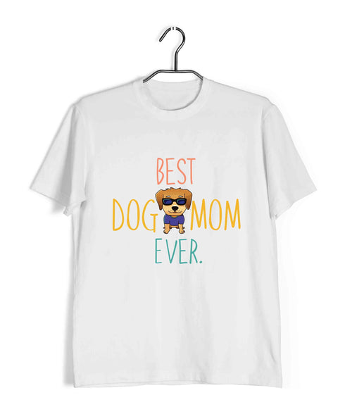 Aaramkhor Specials Dogs BEST DOG MOM EVER Custom Printed Graphic Design T-Shirt for Women