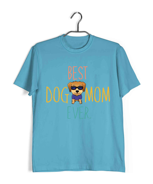 Dogs BEST DOG MOM EVER Aaramkhor Specials Casual Graphic Printed T-Shirt for Men