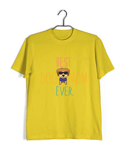 Dogs BEST DOG MOM EVER Aaramkhor Specials Casual Graphic Printed T-Shirt for Men