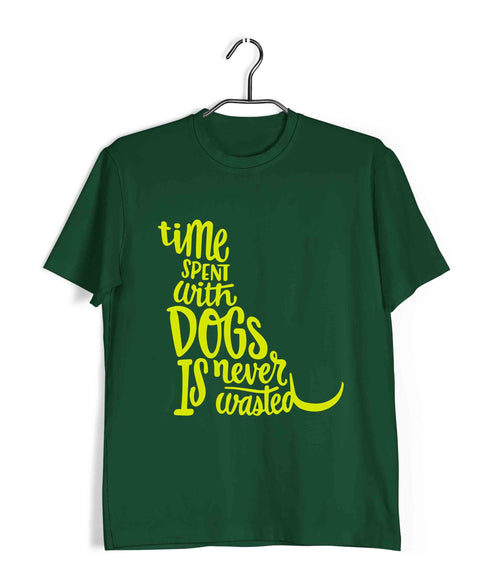 Dogs TIME SPENT WITH DOGS IS NEVER WASTED Aaramkhor Specials Casual Graphic Printed T-Shirt for Men