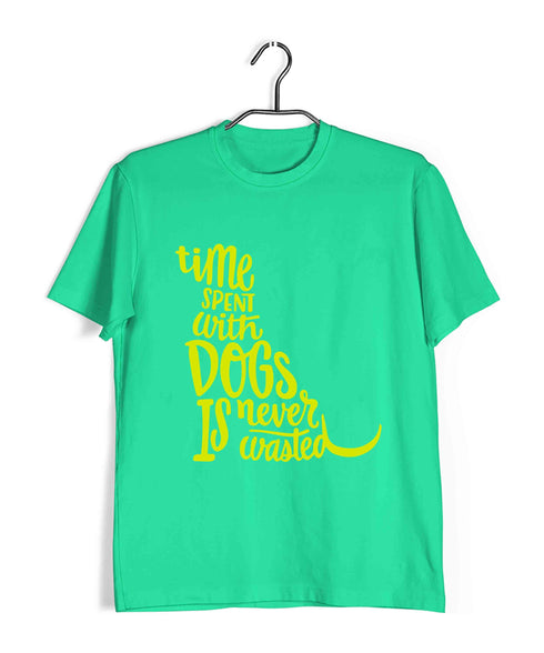 Dogs TIME SPENT WITH DOGS IS NEVER WASTED Aaramkhor Specials Casual Graphic Printed T-Shirt for Men
