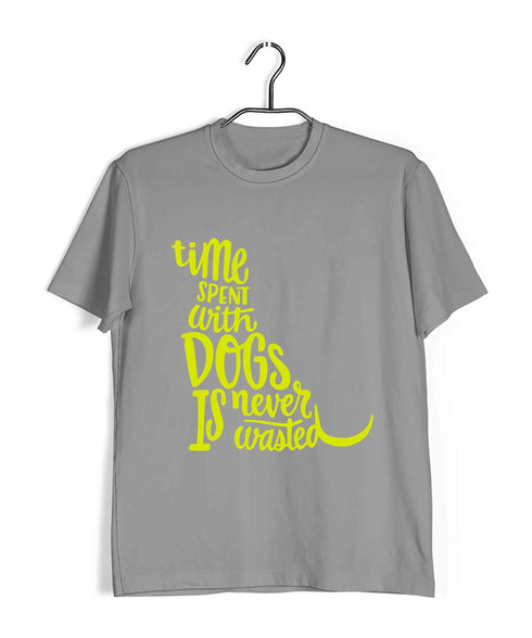 Dogs TIME SPENT WITH DOGS IS NEVER WASTED Aaramkhor Specials Casual Graphic Printed T-Shirt for Men