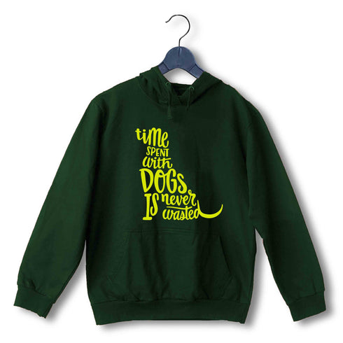 Aaramkhor Specials Dogs TIME SPENT WITH DOGS IS NEVER WASTED UNISEX HOODIE Sweatshirts