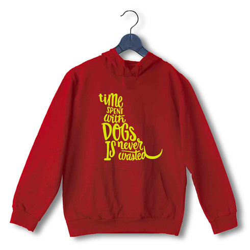 Aaramkhor Specials Dogs TIME SPENT WITH DOGS IS NEVER WASTED UNISEX HOODIE Sweatshirts