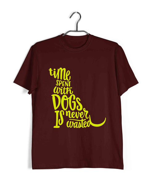 Dogs TIME SPENT WITH DOGS IS NEVER WASTED Aaramkhor Specials Casual Graphic Printed T-Shirt for Men