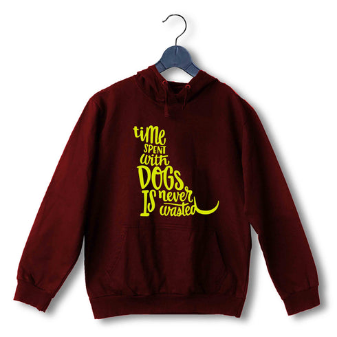 Aaramkhor Specials Dogs TIME SPENT WITH DOGS IS NEVER WASTED UNISEX HOODIE Sweatshirts