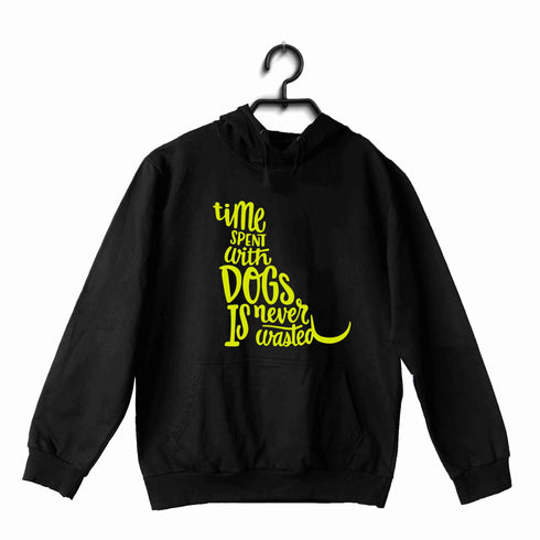 Aaramkhor Specials Dogs TIME SPENT WITH DOGS IS NEVER WASTED UNISEX HOODIE Sweatshirts