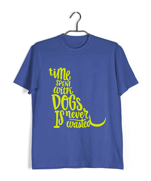 Dogs TIME SPENT WITH DOGS IS NEVER WASTED Aaramkhor Specials Casual Graphic Printed T-Shirt for Men