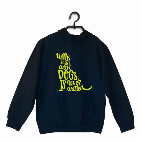 Aaramkhor Specials Dogs TIME SPENT WITH DOGS IS NEVER WASTED UNISEX HOODIE Sweatshirts