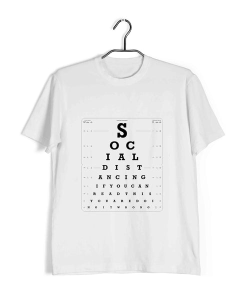 Social Distancing CoronaVirus Lockdown Eye Test Social Distancing COVID Quarantine Casual Graphic Printed T-Shirt for Men