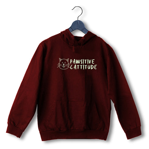 Aaramkhor Pawsitive Cattitude CATS Pets, Cute Hooded SweatShirts
