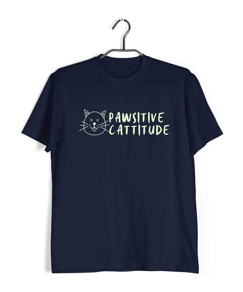Pets Aaramkhor Specials Cats Pawsitive Cattitude Custom Printed Graphic Design T-Shirt for Women