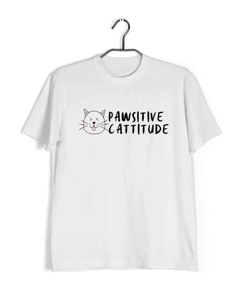 Pets Aaramkhor Specials Cats Pawsitive Cattitude Custom Printed Graphic Design T-Shirt for Women