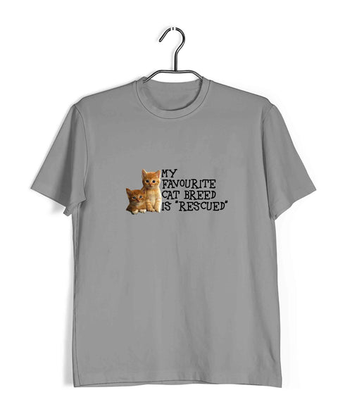 Pets Aaramkhor Specials Cats Favourite Cat Breed is Rescued Custom Printed Graphic Design T-Shirt for Women