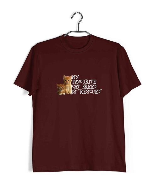 Cats Pets Favourite Cat Breed is Rescued Aaramkhor Specials Casual Graphic Printed T-Shirt for Men