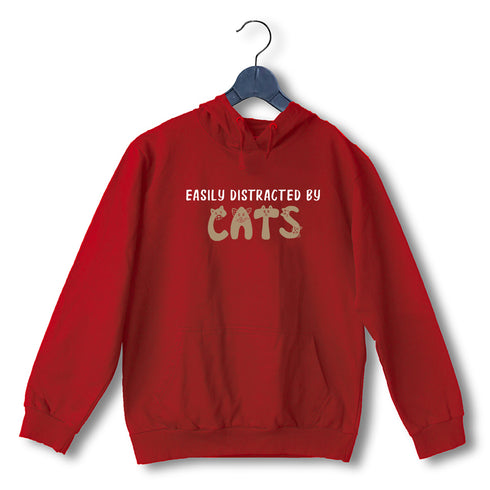Aaramkhor Easily Distracted by Cats CATS Pets, Cute Hooded SweatShirts