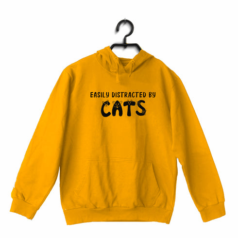 Aaramkhor Easily Distracted by Cats CATS Pets, Cute Hooded SweatShirts